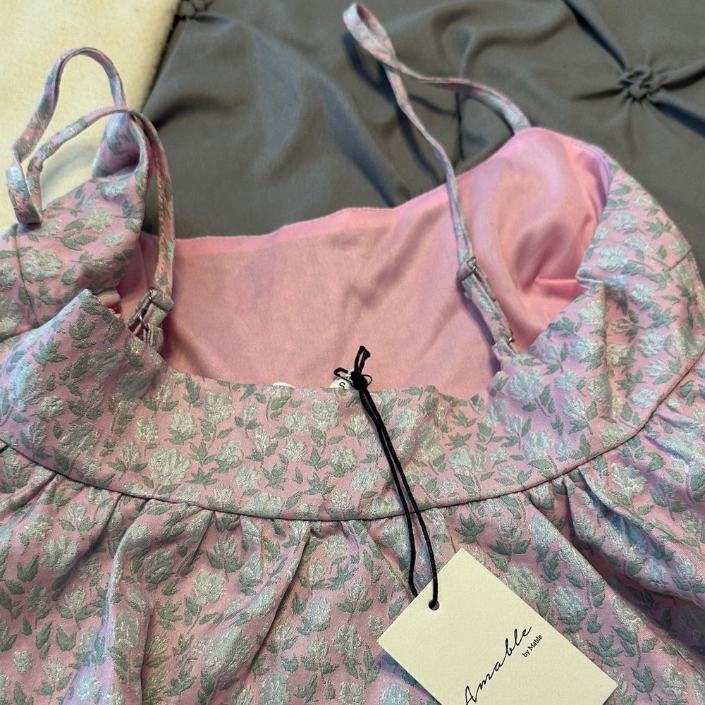 Pink Floral Two-Piece Ruffle Lounge Set - Picture 4 of 6
